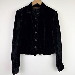 Lucia Lukken Vintage Black Crushed Velvet Jacket